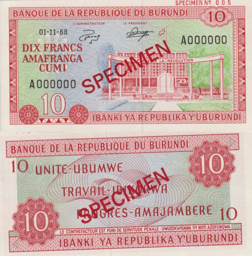 10 Francs  UNC Banknote