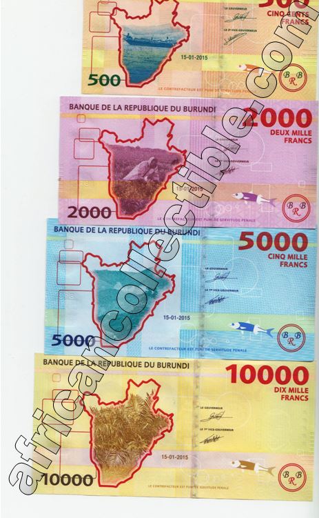500, 2000, 5000, 10000 Francs UNC Banknote