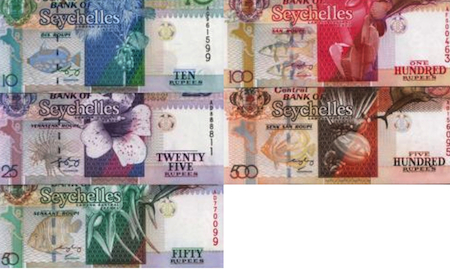 10, 25, 50, 100 and 500 Rupees  UNC 5 Banknote Set
