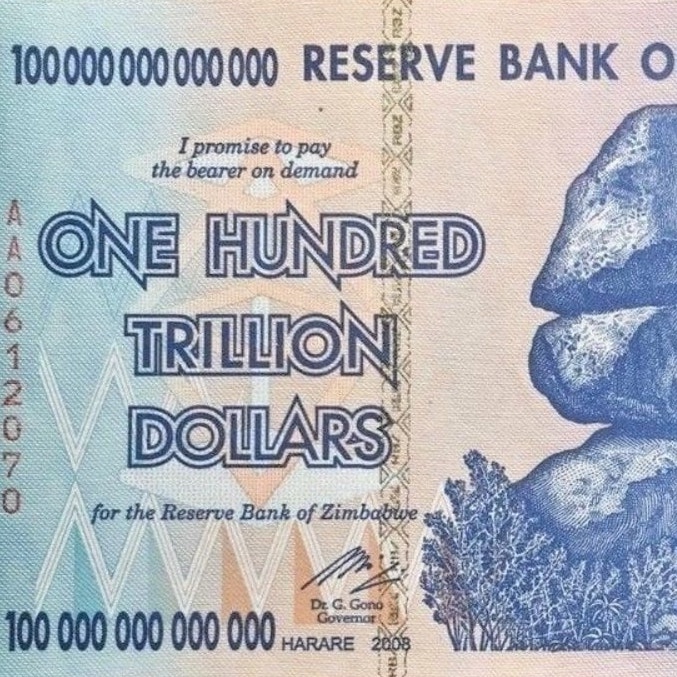 100000000000000 Dolllar  UNC Banknote