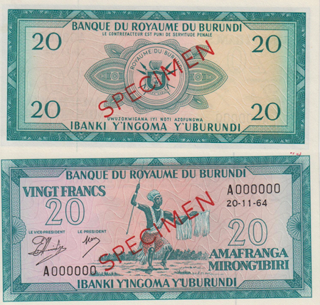 20 Francs  UNC Banknote